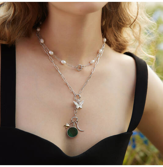  Pop Charms - Kette - Silber / Rhodiniert - Perle - 45cm